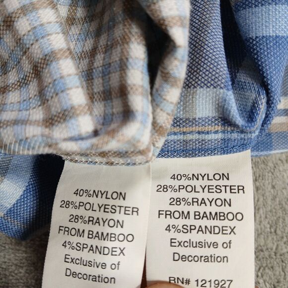 Johnnie O Button Up Shirt Lot (2) Mens M Plaid Check Performance Preppy Classic - Picture 7 of 14